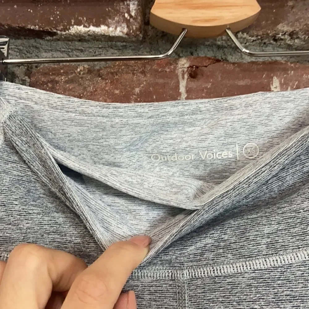 Outdoor Voices Gray Two-Tone Knee High Leggings Size XS in Gray